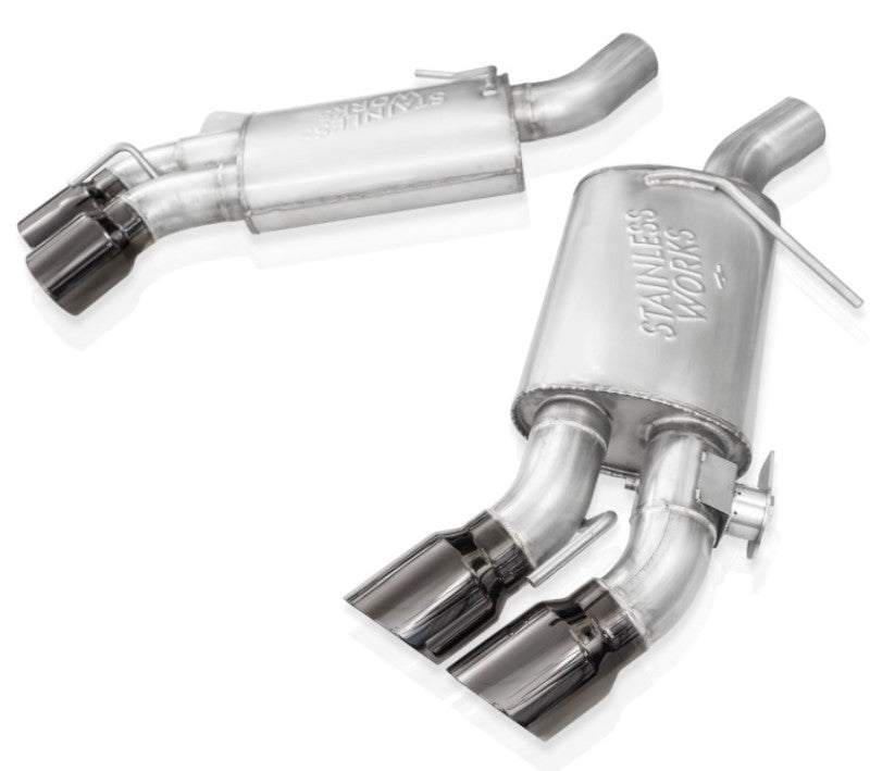 Stainless Works 16-21 Camaro SS 3in Redline SW Connect Axle Back w/Valve - 4in Quad Black Tips Axle Back Stainless Works
