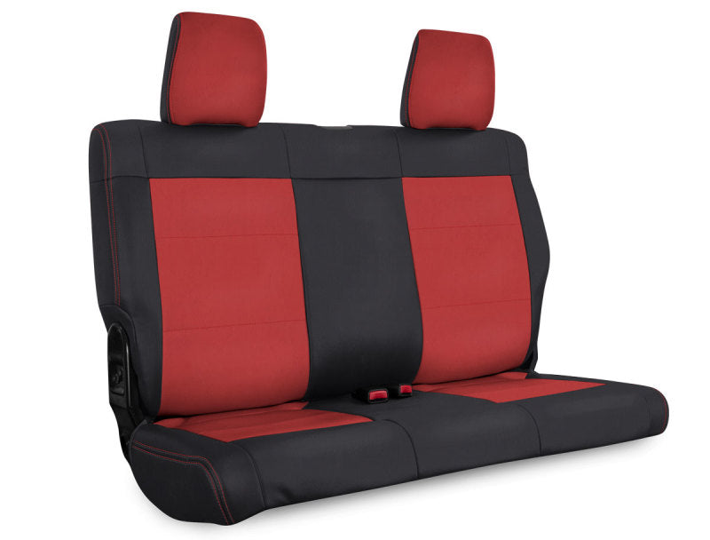 PRP 11-12 Jeep Wrangler JK Rear Seat Cover/2 door - Black/Red Seat Covers PRP Seats