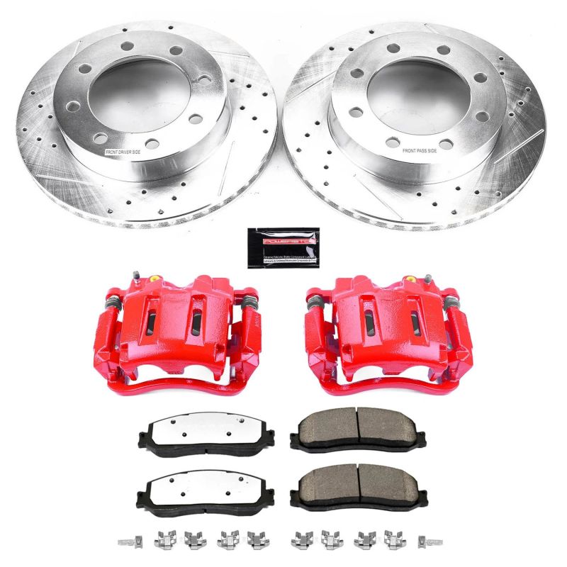 Power Stop 2012 Ford F-350 Super Duty Front Z36 Truck & Tow Brake Kit w/Calipers Brake Calipers - Perf PowerStop