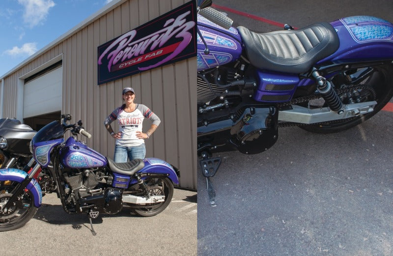 Mustang 91-05 Harley Dyna Jody Perewitz Design Solo Seat - Black Solo Motorcycle Seats Mustang Motorcycle