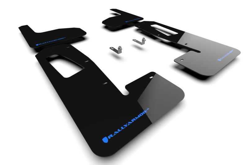 Rally Armor 22-25 Rivian R1T Black UR Mud Flap w/Nitrous Blue Logo Mud Flaps Rally Armor