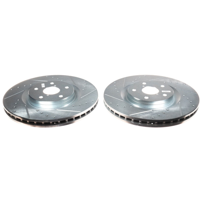 Power Stop 19-21 Subaru Ascent Front Evolution Drilled & Slotted Rotors - Pair Brake Rotors - Slot & Drilled PowerStop