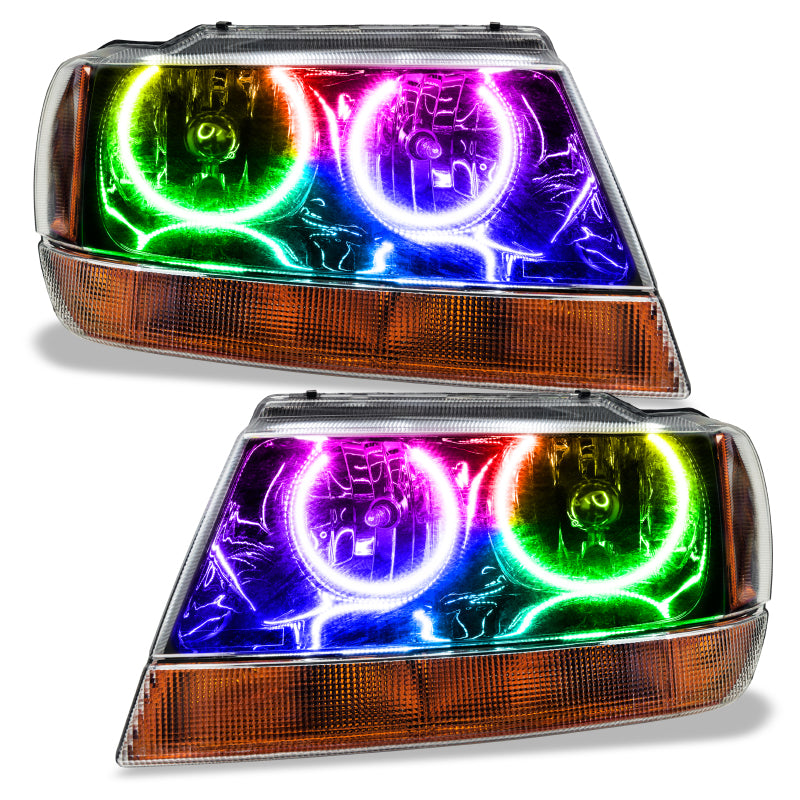 Oracle 99-04 Jeep Grand Cherokee SMD HL - Black - ColorSHIFT Headlights ORACLE Lighting