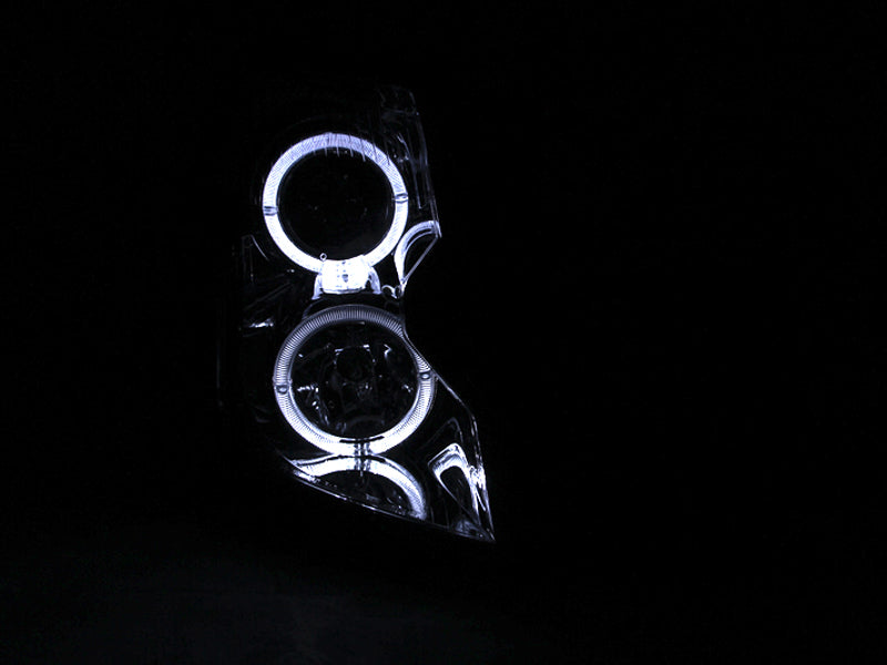 ANZO 2003-2007 Cadillac CTS Projector Headlights w/ Halo Chrome Headlights ANZO
