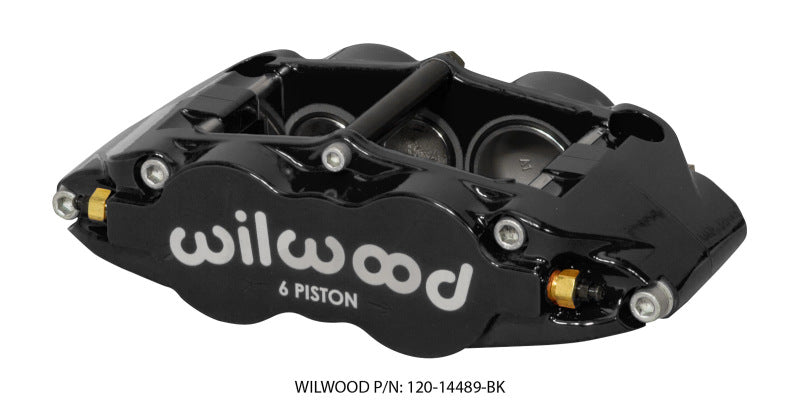 Wilwood Caliper Forged Narrow Superlite R/H FNSL6R-DS Dust Seal 1.62/1.12/1.12,1.25 Rotor - Black Brake Calipers - Perf Wilwood