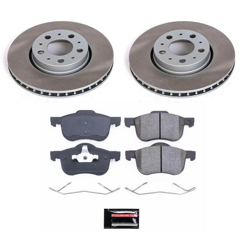 Power Stop 03-07 Volvo XC70 Front Semi-Coated Rotor Kit Brake Kits - Performance Blank PowerStop