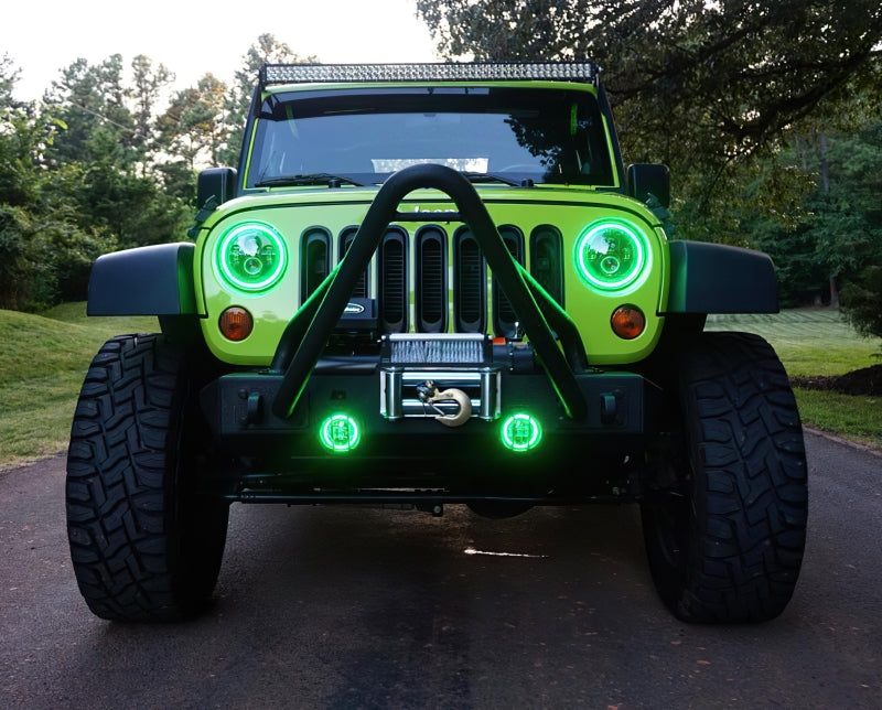 Oracle 7in High Powered LED Headlights - Black Bezel - Green Headlights ORACLE Lighting