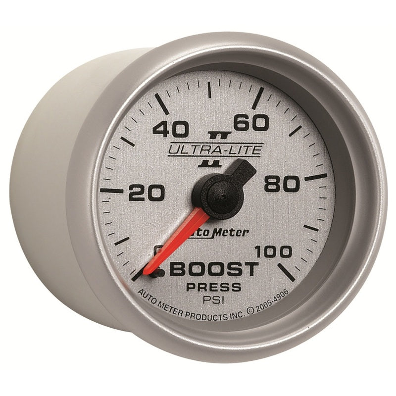 Autometer Ultra-Lite II 52mm 0-100 PSI Mechanical Boost Gauge Gauges AutoMeter