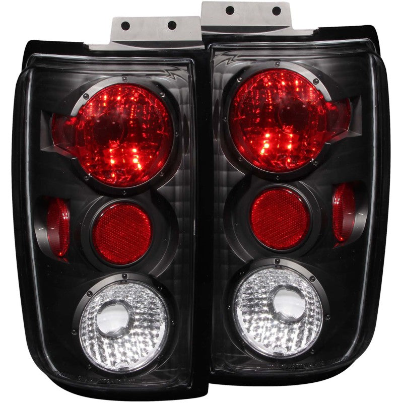 ANZO 1997-2002 Ford Expedition Taillights Black Tail Lights ANZO