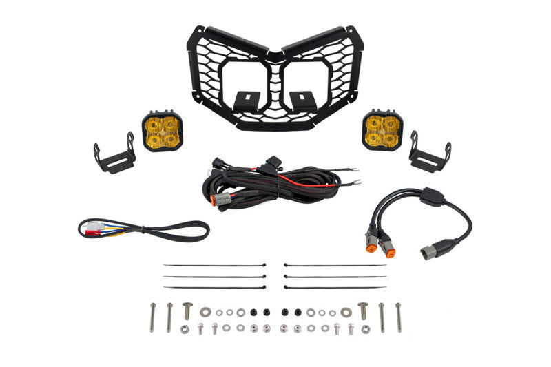 Diode Dynamics 17-24 Can-Am Maverick X3 Stage Series LED Grille Kit - Pro Yellow Fog Light Accessories and Wiring Diode Dynamics