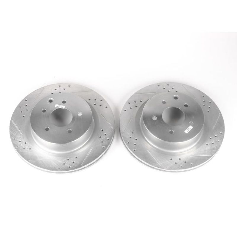 Power Stop 03-04 Infiniti G35 Rear Evolution Drilled & Slotted Rotors - Pair Brake Rotors - Slot & Drilled PowerStop