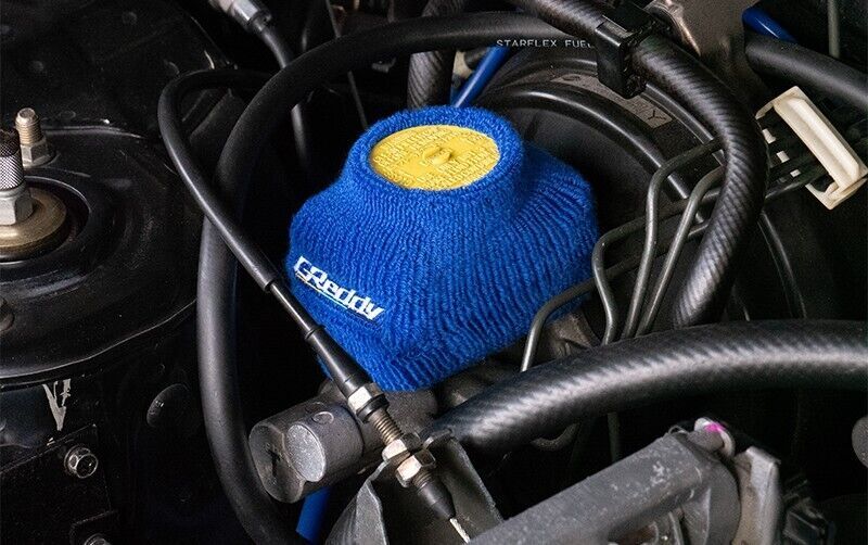 GReddy Underline Logo Reservoir Cover - Blue Brake Res Cozys GReddy