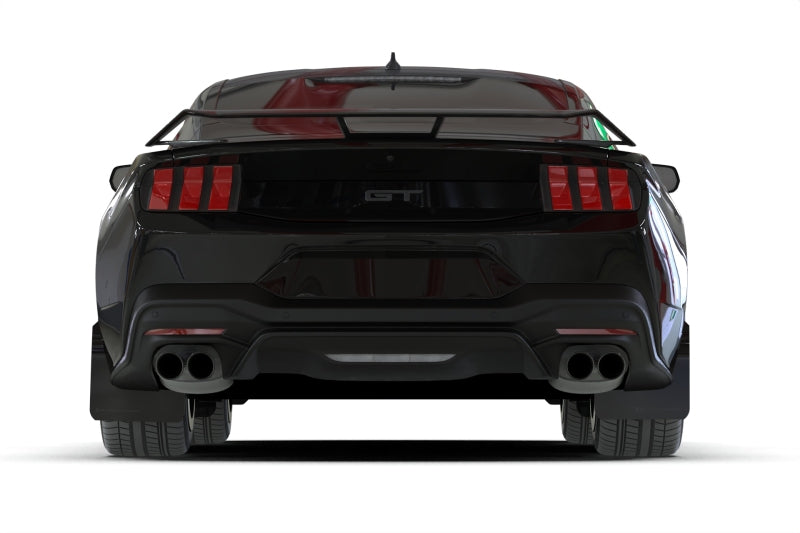 Rally Armor 2024+ Ford Mustang Black UR Mud Flap w/ Red Logo Mud Flaps Rally Armor