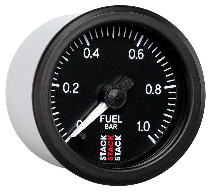 Autometer Stack 52mm 0-1 Bar M10 Male Pro Stepper Motor Fuel Pressure Gauge - Black Gauges AutoMeter