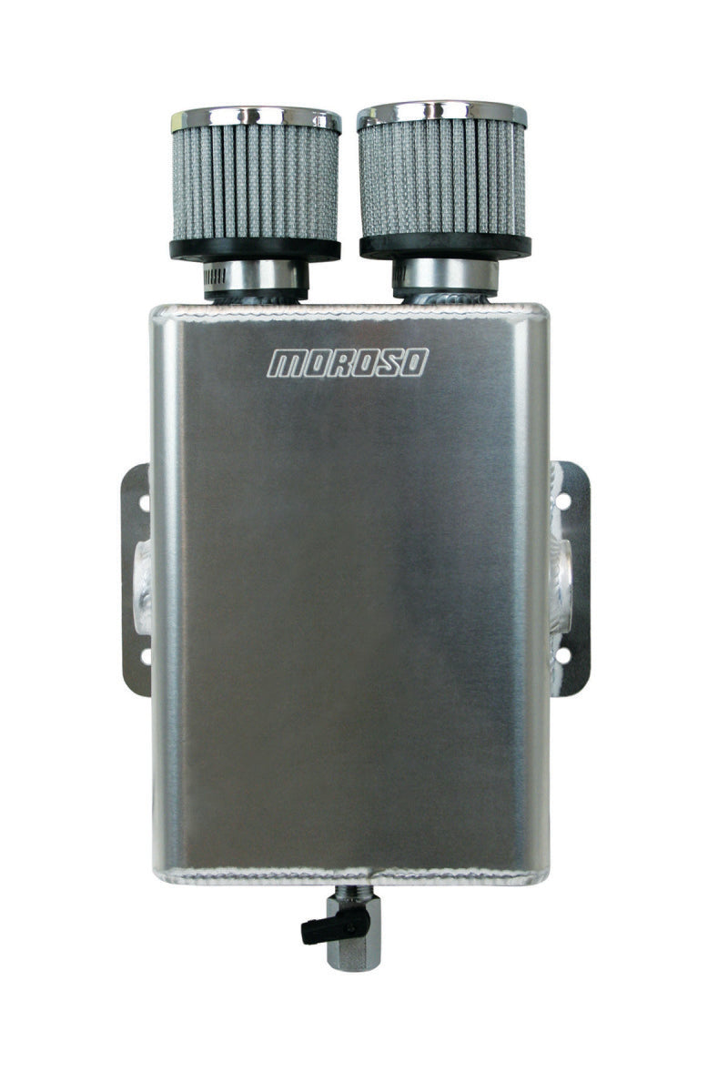 Moroso Breather Tank/Catch Can -16An Female Inlet - One on Each Side - Two Breathers - Aluminum Oil Catch Cans Moroso
