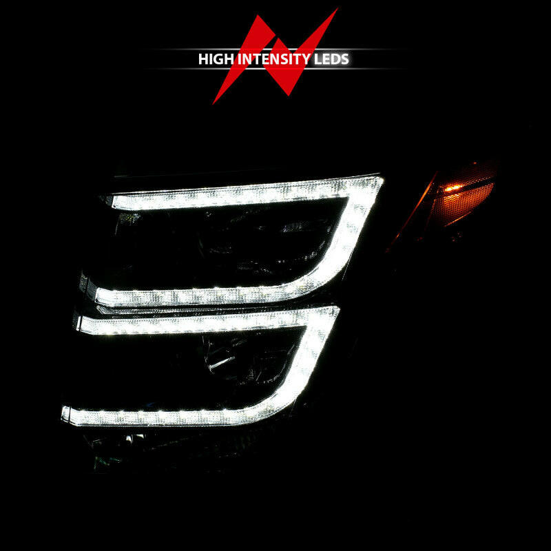 ANZO 2015-2020 Chevy Tahoe Projector Headlights Plank Style Black w/DRL Headlights ANZO