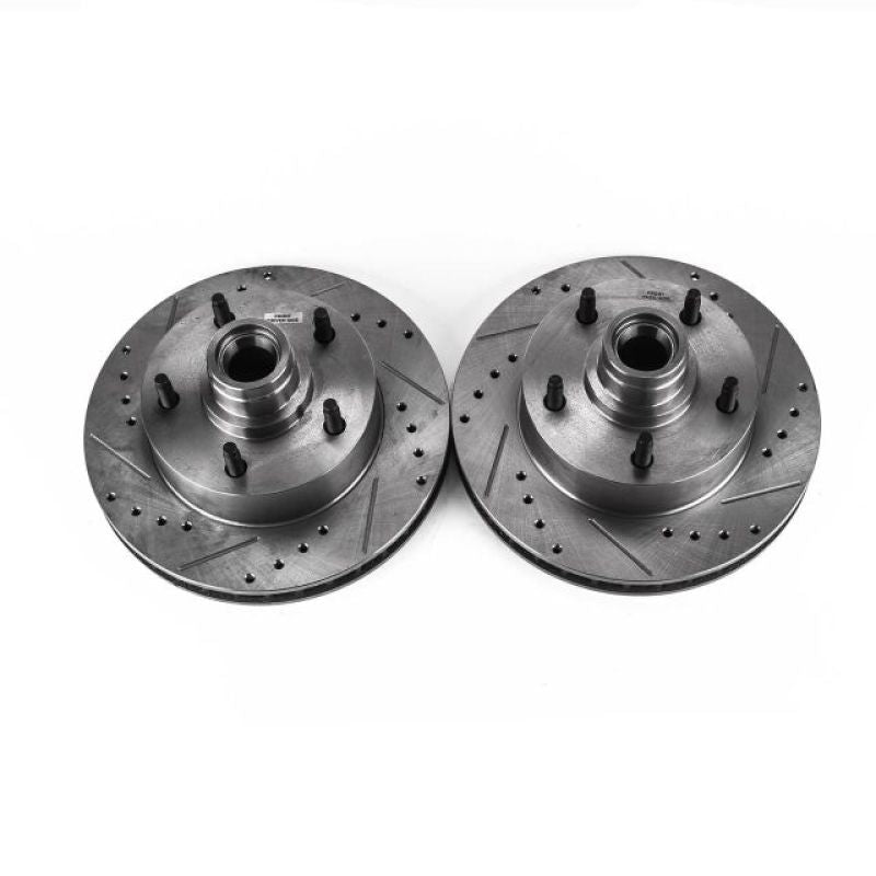Power Stop 86-93 Ford E-150 Front Evolution Drilled & Slotted Rotors - Pair Brake Rotors - Slot & Drilled PowerStop