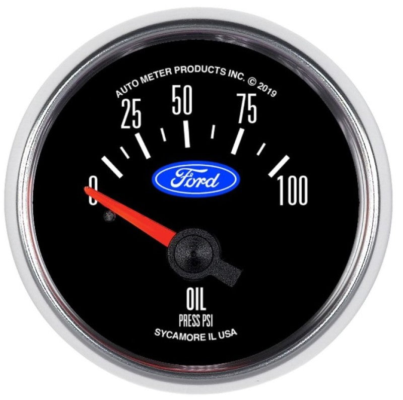 Autometer Ford 2-1/16in. 100 PSI Electric Oil Pressure Gauge Gauges AutoMeter