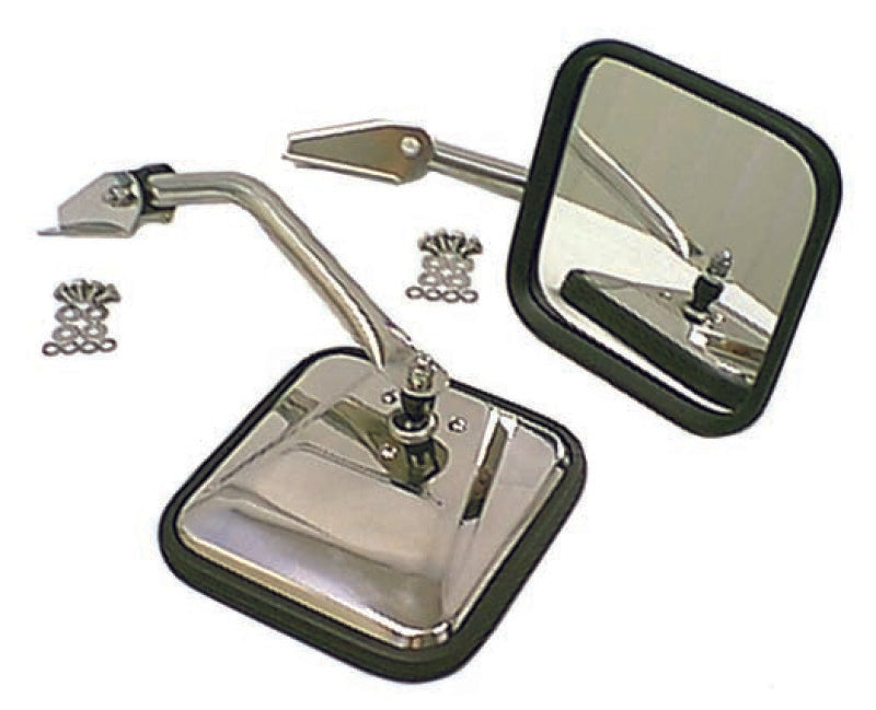 Rugged Ridge 55-86 Jeep CJ Chrome CJ-Style Side Mirror Kit Exterior Trim Rugged Ridge
