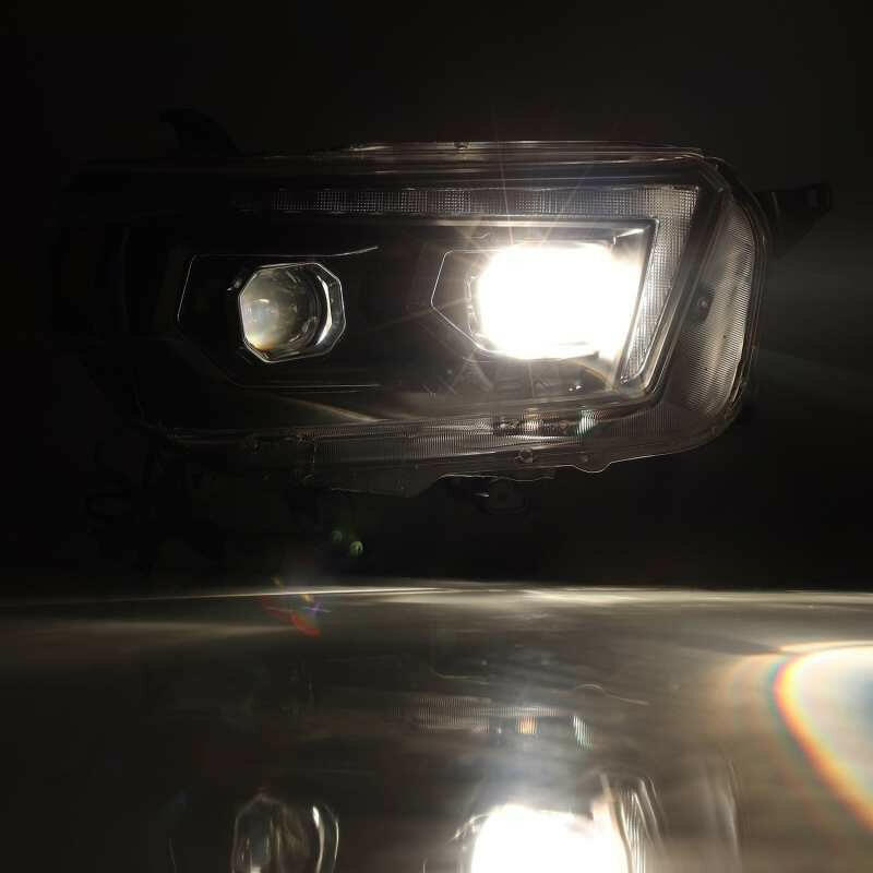 AlphaRex 10-13 Toyota 4Runner PRO-Series Projector Headlights Plank Style Black w/Seq Signal/DRL Headlights AlphaRex