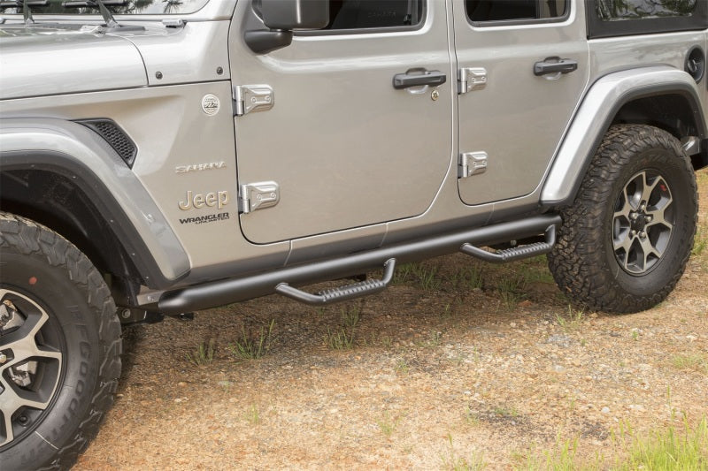 Rugged Ridge Spartan Nerf Bar Textured Black 18-20 Jeep Wrangler JL 4 Door Nerf Bars Rugged Ridge