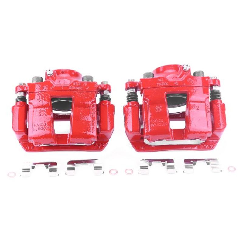 Power Stop 11-15 Hyundai Sonata Front Red Calipers w/Brackets - Pair Brake Calipers - Perf PowerStop
