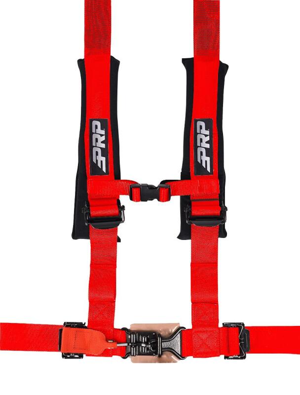 PRP 4.2 Harness with Latch / Link Lap Belt- Red Seat Belts & Harnesses PRP Seats