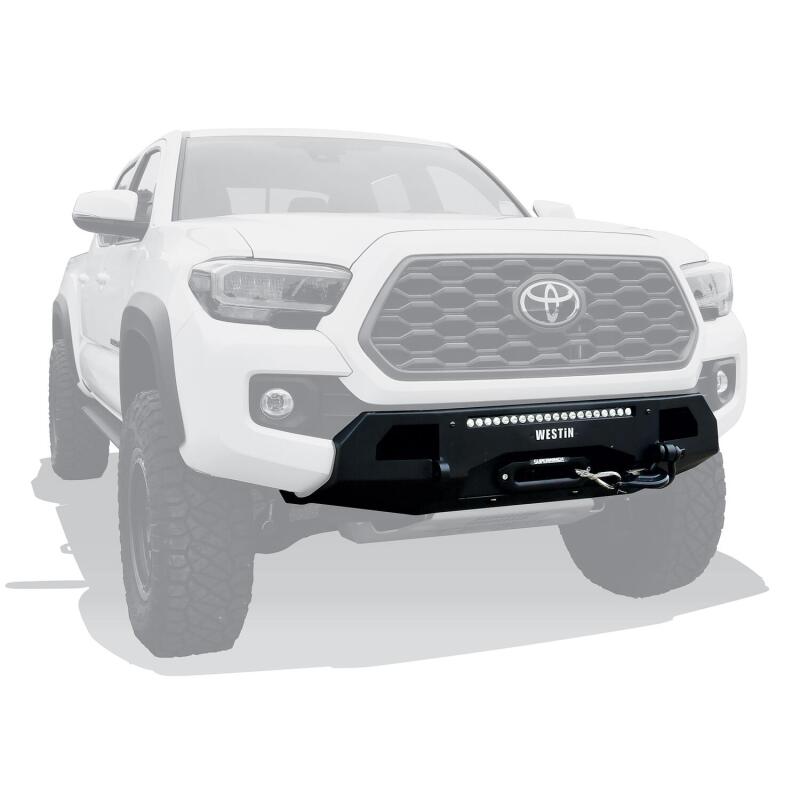 Westin 16-23 Toyota Tacoma Pro-Series Mid Width Front Bumper - Textured Black Bumpers - Steel Westin