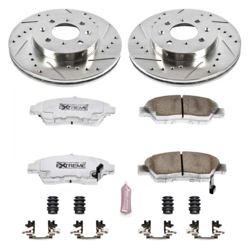 Power Stop 93-95 Honda Civic Front Z26 Street Warrior Brake Kit Brake Kits - Performance D&S PowerStop