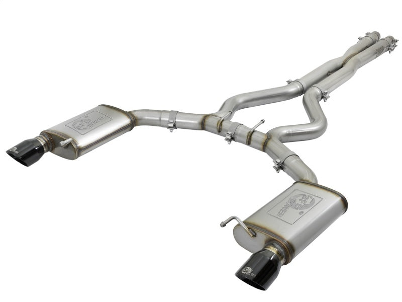 aFe MACHForce XP 3in 304 SS Cat-Back Exhausts w/ Black Tips 15-17 Ford Mustang GT V8-5.0L/V6-3.7L Catback aFe