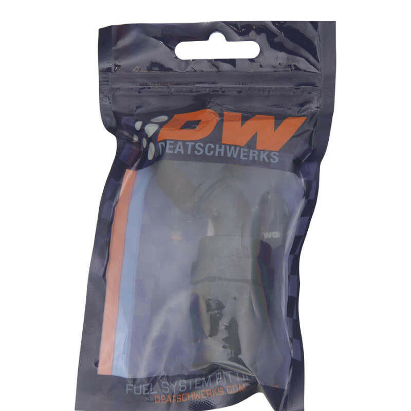 DeatschWerks 10AN Female Swivel 45-Degree Hose End PTFE (Incl Olive Insert) - Anodized Matte Black Fittings DeatschWerks