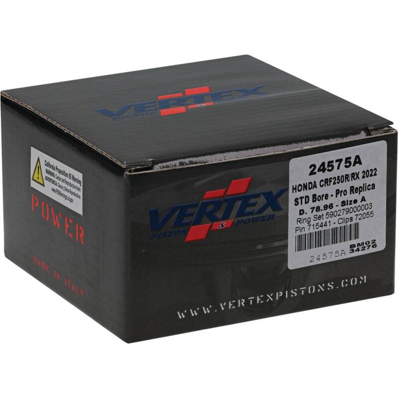 Vertex Piston 22-24 Honda CRF 250 R 250cc Forged Replica Piston Kit Piston Sets - Powersports Vertex Pistons