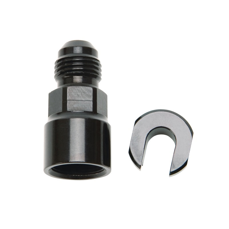 Russell Performance -6 AN Male to 3/8in SAE Quick-Disconnect Female (Black Single) Fittings Russell