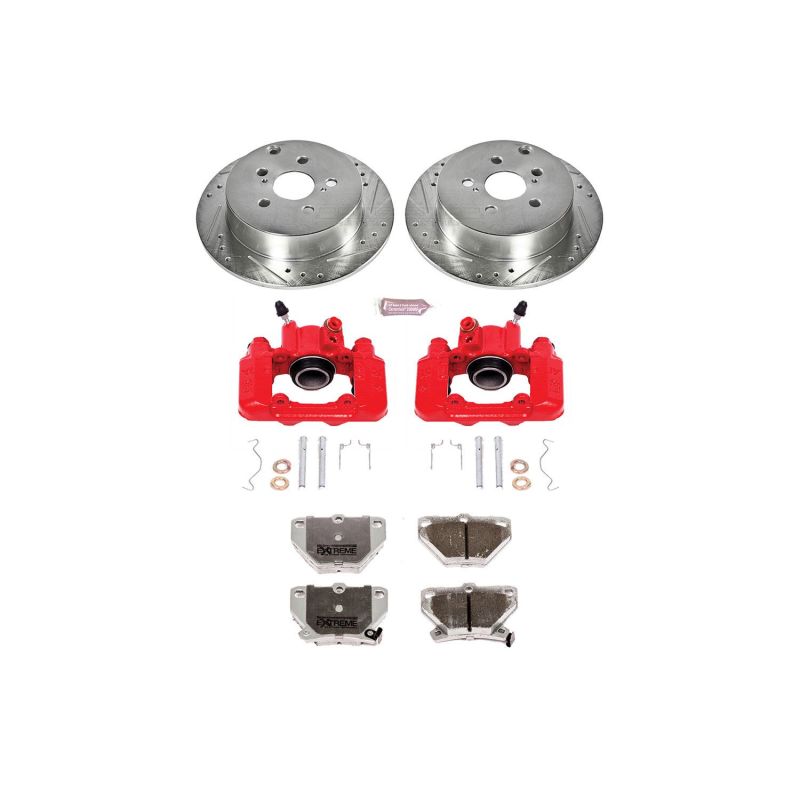 Power Stop 03-06 Pontiac Vibe Rear Z26 Street Warrior Brake Kit w/Calipers Brake Kits - Performance D&S PowerStop