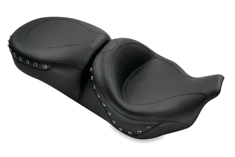 Mustang 08-21 Electra Glide,Rd Glide,Rd King,Str Glide Touring 1PC Seat w/ Blk Pearl Studs - Black One-Piece Motorcycle Seats Mustang Motorcycle