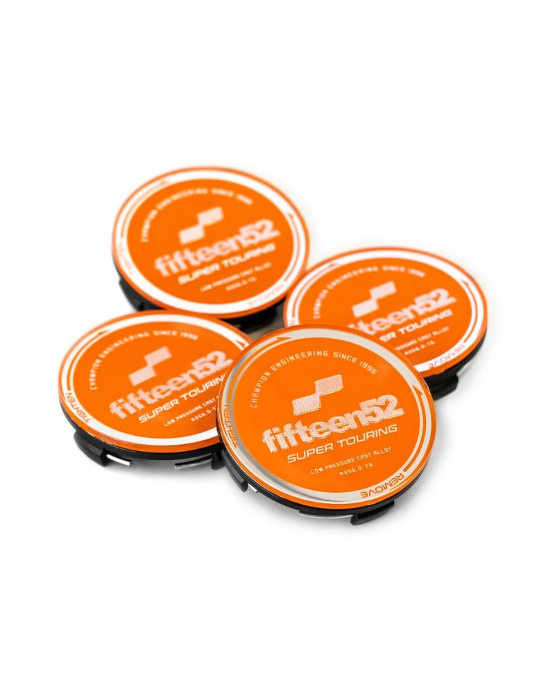 Fifteen52 Super Touring (Chicane/Podium) Center Cap Set of Four - Orange/Chrome Wheel Center Caps fifteen52