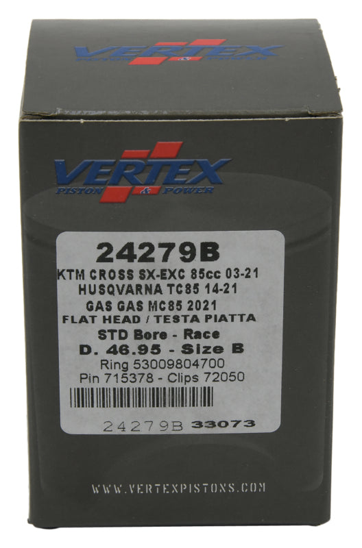 Vertex Piston 09-24 KTM 85 SX 85cc Cast Race Piston Kit Piston Sets - Powersports Vertex Pistons