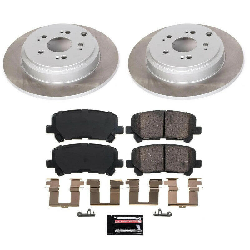 Power Stop 12-15 Honda Pilot Rear Semi-Coated Rotor Kit Brake Kits - Performance Blank PowerStop