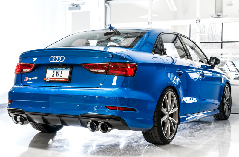 AWE Tuning Audi 8V S3 SwitchPath Exhaust w/Chrome Silver Tips 102mm Catback AWE Tuning