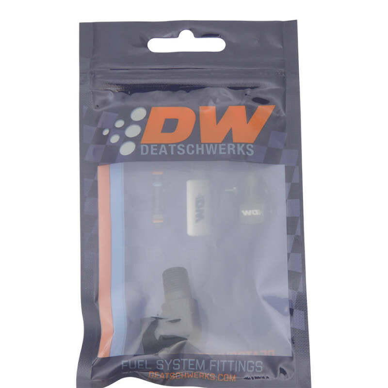 DeatschWerks 90-Degree 1/8in NPT Male to Female 1/8in NPT - Anodized Matte Black Fittings DeatschWerks