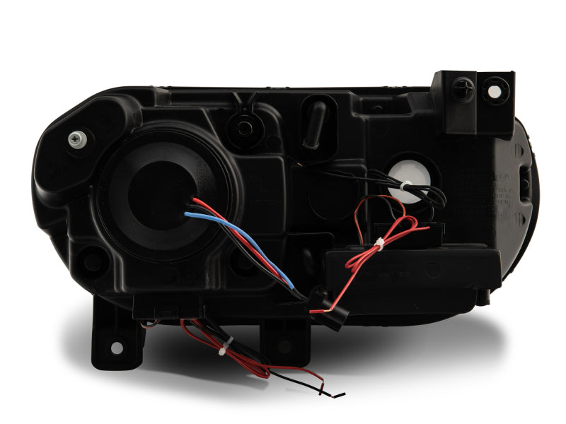 Raxiom 08-14 Dodge Challenger Dual LED Halo Projector Headlights- Black Housing (Clear Lens) Headlights Raxiom