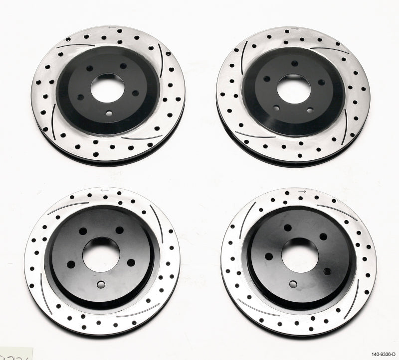 Wilwood Rotor Kit Front/Rear-Dimpled/Slotted 97-04 Corvette C5 All/ 05-13 C6 Base Brake Rotors - 2 Piece Wilwood