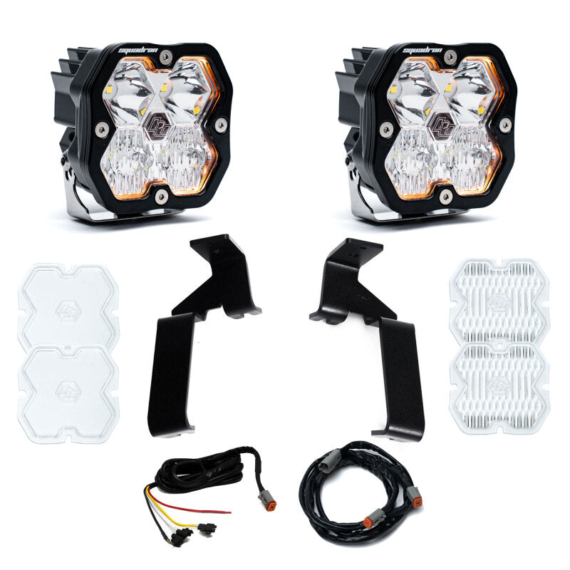 Baja Designs 21-25 Ford Raptor Squadron Sport 2.0 A-Pillar Kit (Driving/Combo) - Clear Light Bars & Cubes Baja Designs