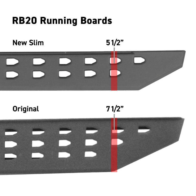 Go Rhino RB20 Slim Running Boards - Universal 68in. - Bedliner Coating Running Boards Go Rhino