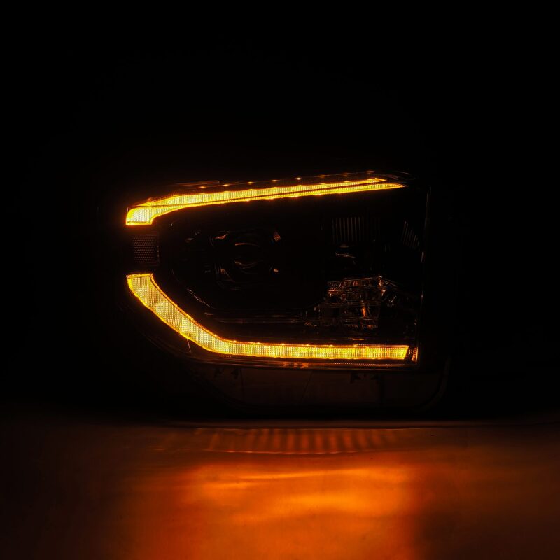 AlphaRex 14-21 Toyota Tundra LUXX-Series LED Proj Headlights Alpha-Blk w/Actv Light & Seq. Sig + DRL Headlights AlphaRex