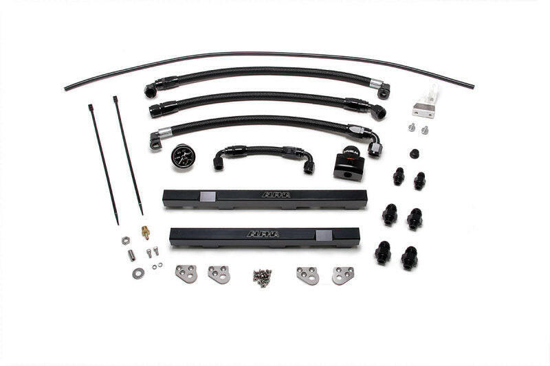 AMS Performance 2009+ Nissan GT-R R35 Alpha Fuel Rail Kit w/Regulator - Black Fuel Rails AMS