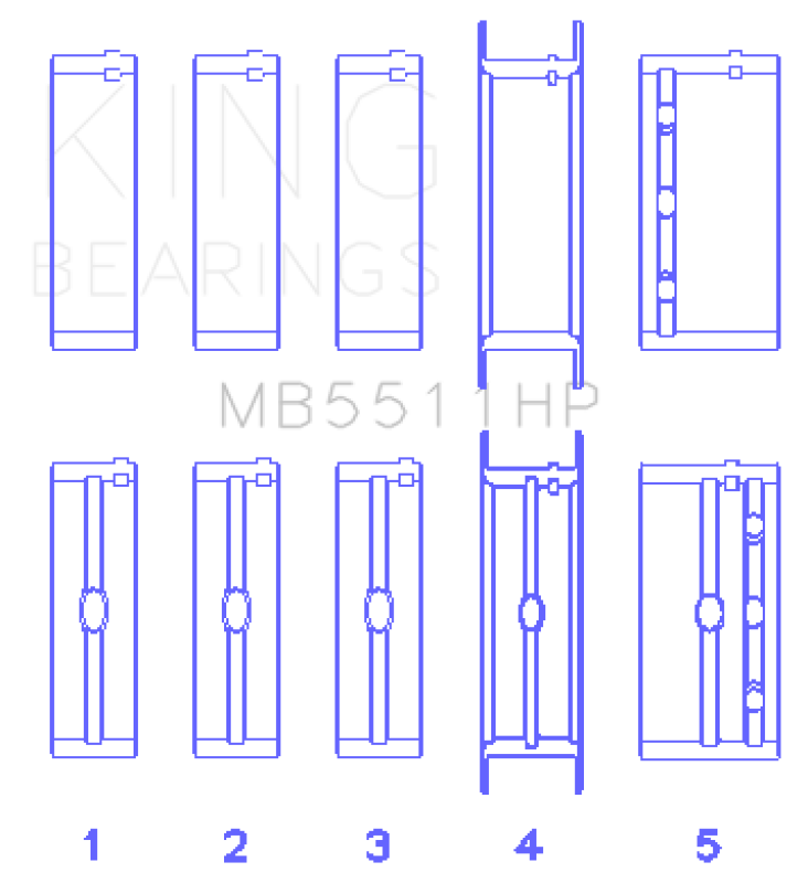 King Engine Bearings GM 326/350/389/400 w/ 3in Main (Size .010) Main Bearing Set Bearings King Engine Bearings