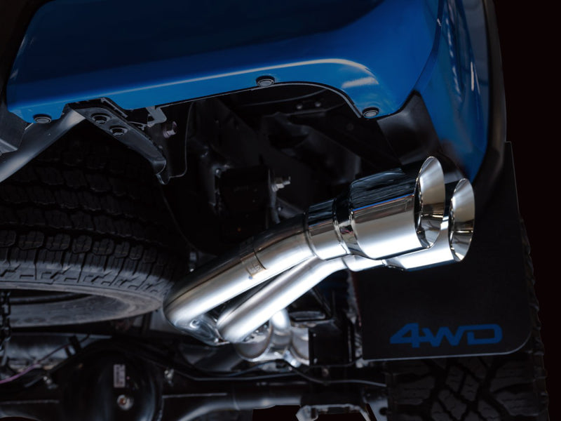 AWE Tuning 16-22 Toyota Tacoma 0FG Cat-Back Exhaust w/ BashGuard - Dual Chrome Silver Tips Catback AWE Tuning