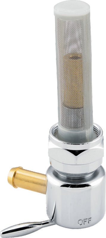 Bikers Choice Chrome Round Petcock 22MM Left Outlet Fuel Components Misc Bikers Choice