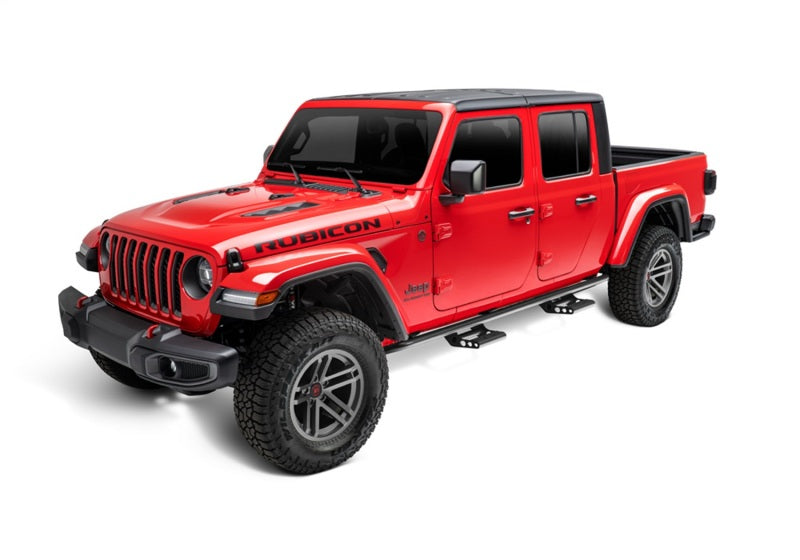 N-Fab RKR Step System 2019 Jeep Wrangler JT 4 Door Truck Full Length - Tex. Black - 1.75in Body Armor & Rock Rails N-Fab